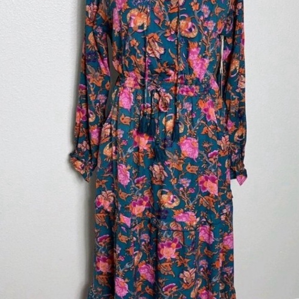 Anthropologie Blue and Pink Floral Maxi Dress - Picture 6 of 9